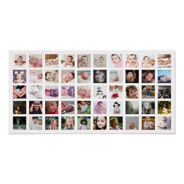 50 FotoCollage Personalisiert Poster (Vorderseite)
