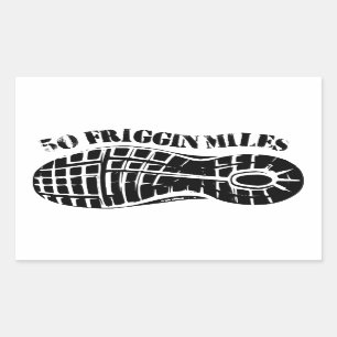 50 Friggin Miles Ultra Running Tread Rechteckiger Aufkleber