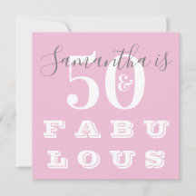 50. Geburtstag 50 fabelhafte Pink Gray Geburtstags