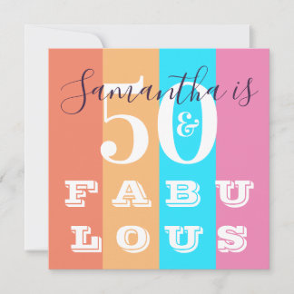 50. Geburtstag 50 fabelhaftes modernes Stripe Part Einladung