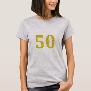 50. Geburtstag 50 Fünfzigste Goldmedaille Glitzer  T-Shirt