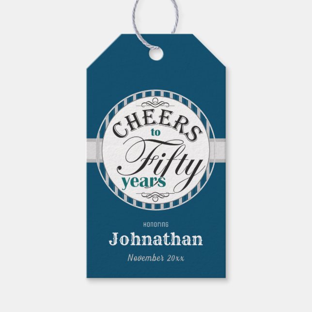 50. Geburtstag - 50 Jahre Geschenkanhänger (Vorderseite)