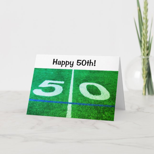 50. Geburtstag 50-Meter-Fußballfeld Karte (Vorderseite)