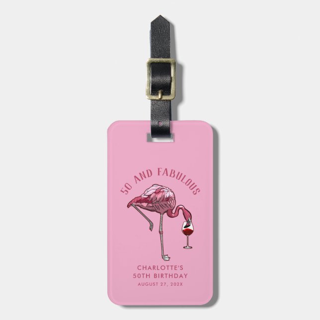 50. Geburtstag 50 und Fabulous Swag Custom Gepäckanhänger (Vorderseite vertikal)