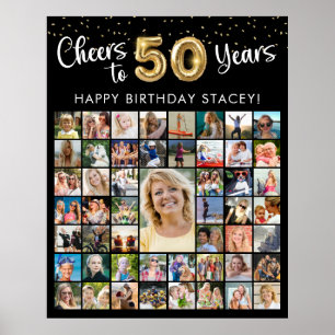 50. Geburtstag 51 Foto Collage freut sich auf 40 J Poster