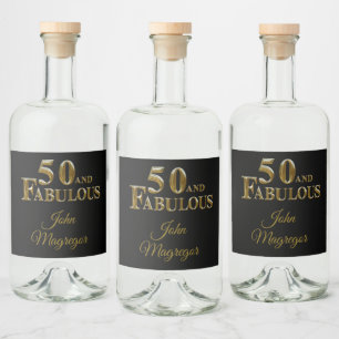 50. Geburtstag Alkoholflaschenetikett