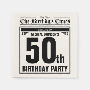 50. Geburtstag alte Zeitung Vintage lustig individ Serviette