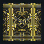 50. Geburtstag Art Deco Gold Black Great Gatsby Quadratische Wanduhr<br><div class="desc">Feiern Sie Ihren Geburtstag mit diesem einzigartigen Art-Déco-Stil,  einem großartigen Gatsby-inspiriert Design,  das geometrische Formen in leuchtendem Gold über schwarzem Hintergrund bietet. Ein elegantes,  elegantes,  geschlechtsneutrales Aussehen,  das perfekt zum Gedenken an diesen besonderen Geburtstag mit dem Jazz-Geschmack der Roaring Zwanziger passt.</div>