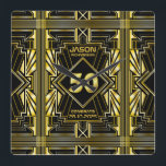 50. Geburtstag Art Deco Gold Black Great Gatsby Quadratische Wanduhr<br><div class="desc">Feiern Sie Ihren Geburtstag mit diesem einzigartigen Art-Déco-Stil,  einem großartigen Gatsby-inspiriert Design,  das geometrische Formen in leuchtendem Gold über schwarzem Hintergrund bietet. Ein elegantes,  elegantes,  geschlechtsneutrales Aussehen,  das perfekt zum Gedenken an diesen besonderen Geburtstag mit dem Jazz-Geschmack der Roaring Zwanziger passt.</div>