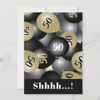 50. Geburtstag Black Gold Ballon Einladung