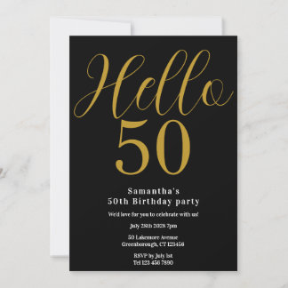 50. Geburtstag Black Gold Chic Geburtstag Einladung