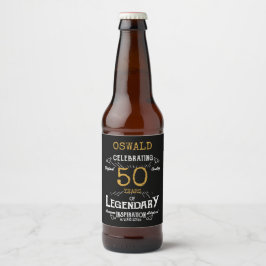 50. Geburtstag Black Gold Legendary Funny Bierflaschenetikett