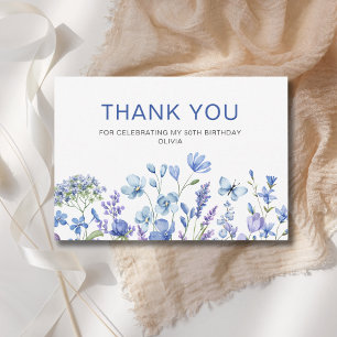 50. Geburtstag Blaue Flora Dankeskarte