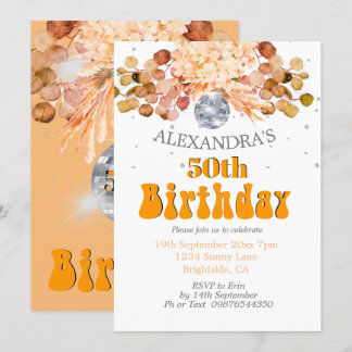 50. Geburtstag Blumenschmuck Einladung