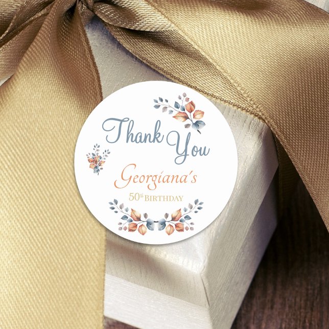 50. Geburtstag Boho Herbst Danke Stickers (Von Creator hochgeladen)