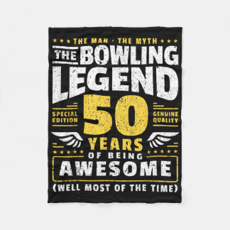 50. Geburtstag Bowling 50 Jahre alter Bowler Fleecedecke