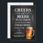 50. Geburtstag Chalkboard Invitati Einladung<br><div class="desc">Biersorten und Biersorten zum Geburtstag. Einfach zu personalisieren. Alle Texte sind individuell einstellbar und lassen sich für Ihr eigenes Party leicht ändern. Chalkboard und rustikale Hintergrundelemente. Fun Chalkboard Wirbel und Schnörkel. Tasse von Aquarellbier. Einladungen für ihn. Bar oder Hinterhof GRILLEN Geburtstagsdesign. Jedes Alter,  ändern Sie einfach den Text.</div>