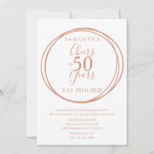 50. Geburtstag Cheers 50 Jahre Roségold-Party Einladung
