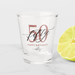 50. Geburtstag Chic Rose Gold Schnapsglas