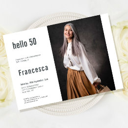 50. Geburtstag Custom Foto Hallo 50 Party Einladung