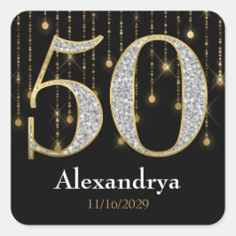 50. Geburtstag Diamonds Gold Gefallen Tags Sticker