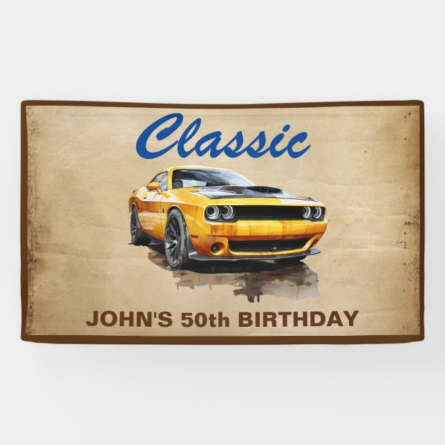50 Geburtstag eines klassischen Muskelwagens Gebur Banner (Horizontal)