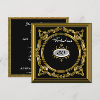 50. Geburtstag Einladung Black