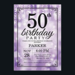 50. Geburtstag Einladung Lila Glitzer<br><div class="desc">50. Geburtstag Einladung mit Lila String-Leuchten mit Lila Glitzer Hintergrund. Lila Geburtstag. Erwachsener Geburtstag. Männer oder Frauen laden ein. 13. 15. 16. 18. 20. 21. 30. 40. 50. 60. 70. 80. 90. 100. Jegliches Alter. Für weitere Anpassungen klicken Sie bitte auf die Schaltfläche "Anpassen" und verwenden Sie unser Designwerkzeug, um...</div>