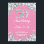 50. Geburtstag Einladung Rosa und Silver Diamond<br><div class="desc">Einladung zum 50. Geburtstag. Rosa und Silber Kristall Diamond. Elegante Birthday Bash laden. Erwachsener Geburtstag. Frauen zum Geburtstag. Männer zum Geburtstag.
Für weitere Anpassungen klicken Sie bitte auf die Schaltfläche "Anpassen" und verwenden Sie unser Designwerkzeug,  um diese Vorlage zu ändern.</div>
