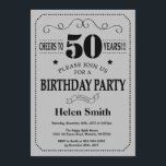 50. Geburtstag Einladung Schwarz und Silbergrau<br><div class="desc">50. Geburtstag Einladung Schwarz und Silbergraue Typografie. Schwarz und Silber Grau Hintergrund. Erwachsener zum Geburtstag. Männer oder Frauen zum Geburtstag. Kinder Junge oder Mädchen Lady Teen Teenage Bday einladen. 13. 15. 16. 18. 20. 21. 30. 40. 50. 60. 70. 80. 90. Jedes Alter. Für weitere Anpassungen klicken Sie bitte auf...</div>