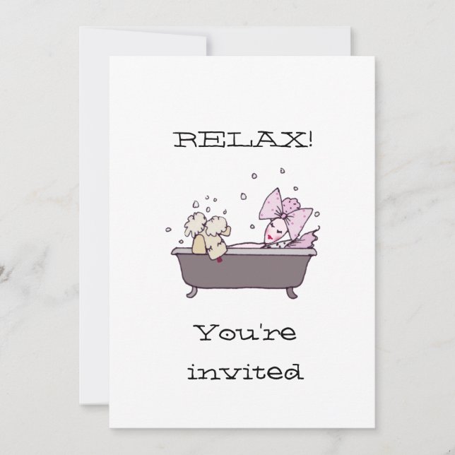 50. Geburtstag - Einladung zur zweiseitigen Wellne (Vorderseite)