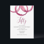 50. Geburtstag Einladungen Erwachsenes Party Wein<br><div class="desc">Diese modernen Einladungen zum Geburtstag bieten burgundische Weinkreise. Das Wort "fünfzig" ist Set in eleganter Schrift. Verwenden Sie die Vorlagenfelder,  um einfache Details zum 50. Party hinzuzufügen. Ideal für eine Geburtstagsfeier mit einem Schluck Hooray oder gealtert zu Perfektion Thema.</div>