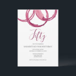50. Geburtstag Einladungen Erwachsenes Party Wein<br><div class="desc">Diese modernen Einladungen zum Geburtstag bieten burgundische Weinkreise. Das Wort "fünfzig" ist Set in eleganter Schrift. Verwenden Sie die Vorlagenfelder,  um einfache Details zum 50. Party hinzuzufügen. Ideal für eine Geburtstagsfeier mit einem Schluck Hooray oder gealtert zu Perfektion Thema.</div>