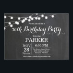 50. Geburtstag Einladungs-Chalkboard Einladung<br><div class="desc">50. Geburtstag Einladung mit String Lights Chalkboard Hintergrund. 13. 15. 16. 18. 21. 30. 40. 50. 60. 70. 80. 90. 100. Jedes Alter. Für weitere Anpassungen klicken Sie bitte auf die Schaltfläche "Anpassen" und verwenden Sie unser Designwerkzeug,  um diese Vorlage zu ändern.</div>
