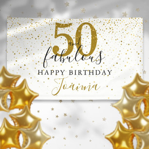50. Geburtstag - Elegant Gold und Schwarz Banner