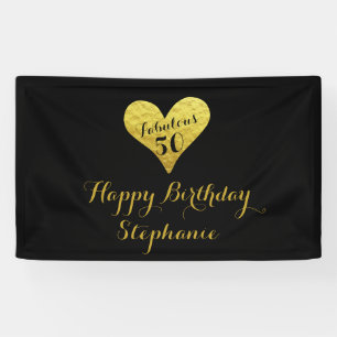 50. Geburtstag Fabelhafte 50 Schwarz Falsches Go Banner