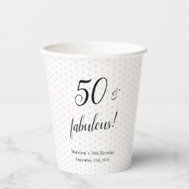 50. Geburtstag, fabelhaftes Pink Black Pappbecher