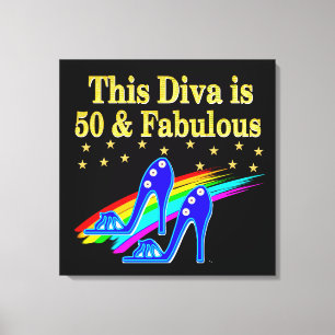 50. GEBURTSTAG FABULOUS DIVA DESIGN LEINWANDDRUCK