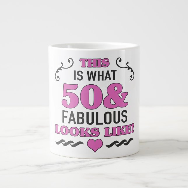50. Geburtstag Fabulous Jumbo-Tasse (Vorderseite)