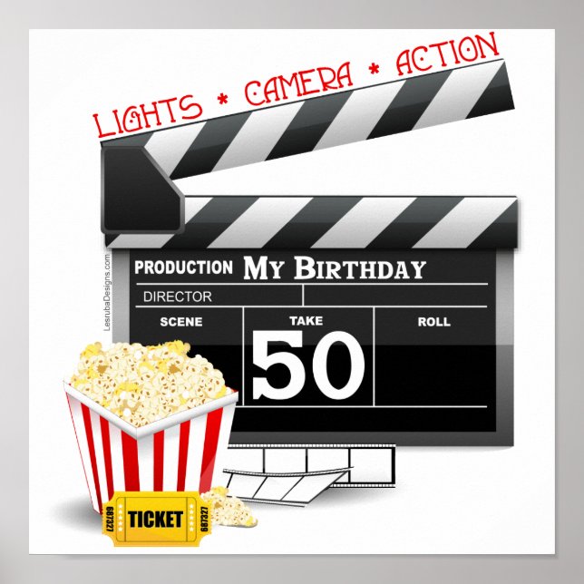 50. Geburtstag Filmthema Poster (Vorne)