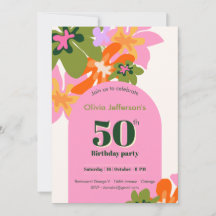 50. Geburtstag floral farbenfroh elegant feminin