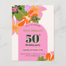 50. Geburtstag floral farbenfroh elegant feminin