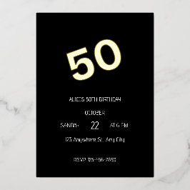 50. Geburtstag Folieneinladung