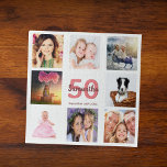 50. Geburtstag Foto Collage Frau weiß<br><div class="desc">Ein Geschenk für den 50. Geburtstag einer Frau,  die ihr Leben mit einer Collage von 8 deiner Fotos feiert. Vorlagen für einen Namen,  50 Jahre und ein Datum. Geburtsdatum oder das Datum des Jahrestages. Korallen- und Bordeaux-Buchstaben. Weißer Hintergrund.</div>