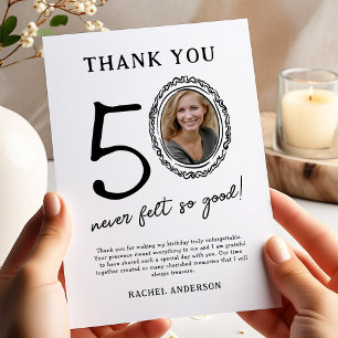 50. Geburtstag Foto Danke Karte