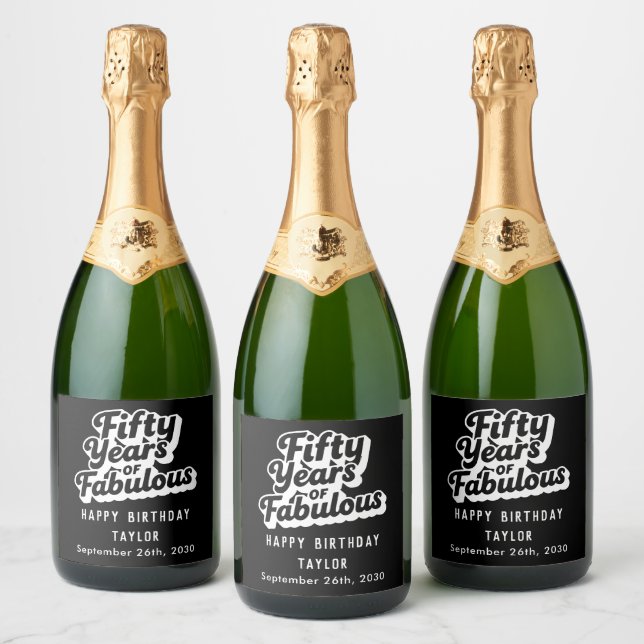 50. Geburtstag Fünfzig Jahre Fabelhaft Retro Bold  (Flaschen)