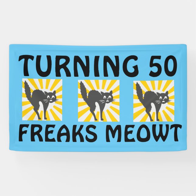 50. GEBURTSTAG-FUNNY CAT BANNER (Horizontal)