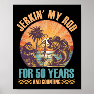 50. Geburtstag Für Angler Jerkin 'My Rod 50 Jahre Poster
