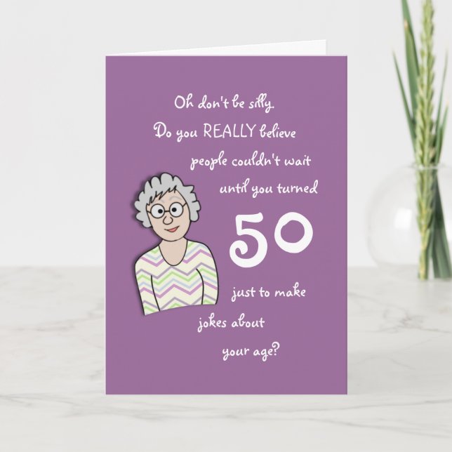 50. Geburtstag für ihre lustige Karte (Vorderseite)