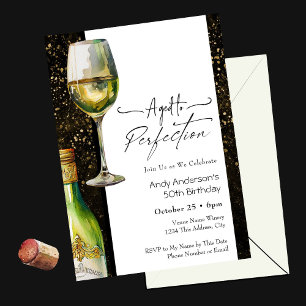 50. Geburtstag gereift zum perfekten Weißwein Einladung